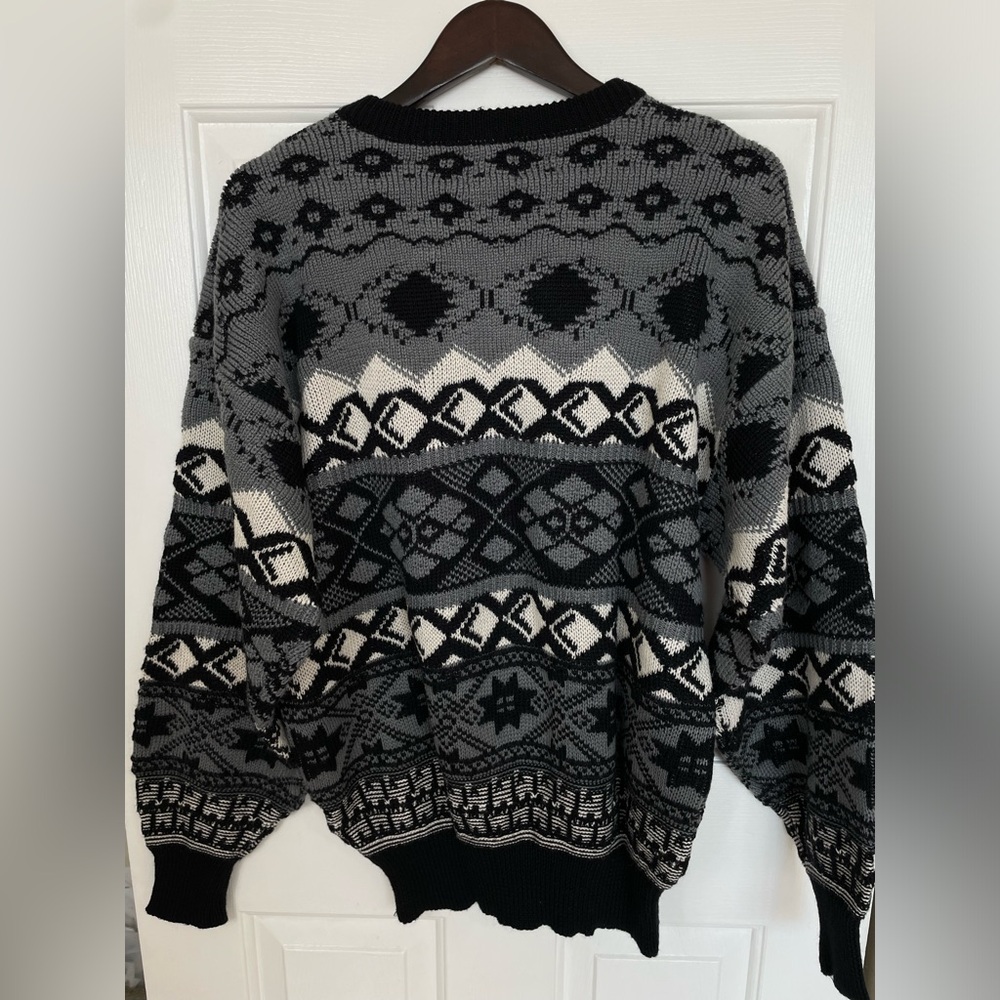 Vintage NILS XL wool Black‎ Winter Snow Ski Sweater 90s Extra Large Mens Women’s - Picture 5 of 8